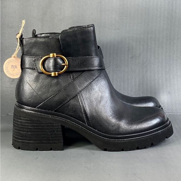 SOFFT WOMEN'S JENINE BLACK leather platform booties size  10 - Picture 1 of 12
